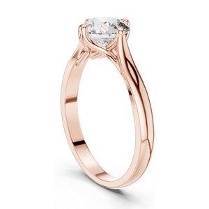 Bague de fiançailles en diamant de laboratoire de 1,00 carat pour femme, clarté VVS-VS, or 18 carats, 14 carats, 10 carats et argent 925, moissanite et diamant de laboratoire - Product Image 5