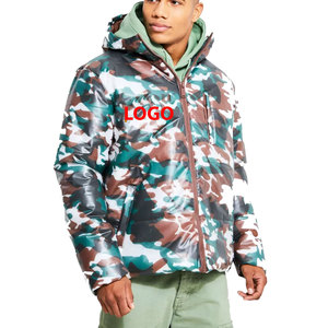 Blouson matelassé personnalisé en gros, design uni, coupe-vent, imperméable, respirant, pour homme, avec logo frontal et capuche, idéal pour l'extérieur - Product Image 1