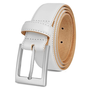 Venta al por mayor Pakistán hizo cinturones de lujo para hombres cinturón profesional de cuero de vaca con logotipo personalizado estilo formal y hebilla de aleación - Product Image 1