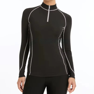 Couches de base d'équitation pour femmes à séchage rapide tissu léger avec conception ajustée coutures sans couture et performance durable - Product Image 1