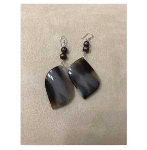 Pendientes de cuerno de búfalo naturales de primera calidad hechos a mano 100%, artesanías naturales ecológicas - Product Image 2