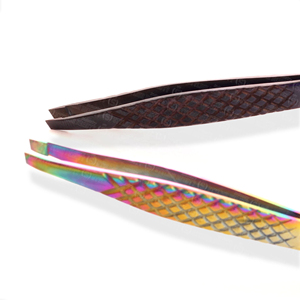 Pinzas para cejas de acero inoxidable puntiagudas de oro rosa ecológicas ligeras profesionales de alta calidad diseño de moda personalizado - Product Image 2