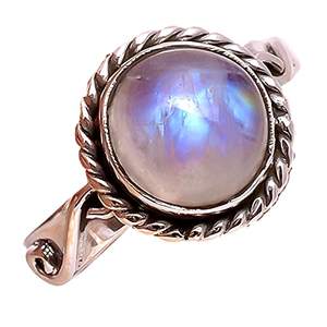Rainbow Moonstone 925 Sterling Silver Handmade <b>Statement</b> <b>Ring</b> June Birthstone Jewelry Inlay Fine Perfect Gift for Her Birthday - Product Image 1
