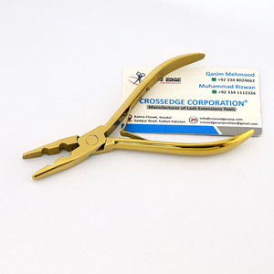 Herramientas profesionales de Extensión de cabello dorado, Alicates de acero inoxidable con 2 agujeros, alicates sostenibles para prensar microcuentas, alicates para prensar el cabello - Product Image 1