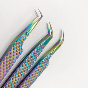 Haute Qualité Logo Personnalisé Multi-Pince À Épiler Solide En Acier Inoxydable Diamant Grip Extension De Cils Pince À Épiler Pointu En Gros - Product Image 6