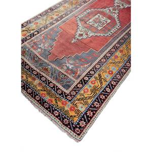 Tapis en laine noués à la main Nuray, motif rectangulaire médaillon rouge-orange, pour la maison - Pae-3071, pour salon, chambre à coucher, adolescents - Product Image 2