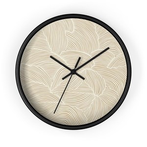 Reloj de pared de madera Beige minimalista estético y diseño elegante decoración de madera neutra para el hogar Reloj de pared moderno reloj de pared Metal moderno - Product Image 5