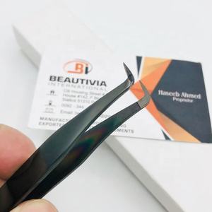 Las mejores pinzas profesionales de volumen de bota delgada de 90 grados, logotipo personalizado, extensión de pestañas de gran cantidad de acero inoxidable sostenible - Product Image 1