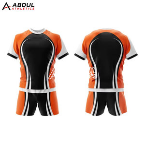 Premium Men Rugby Uniform Lightweight Polyester Short Sleeve Shirt And Matching Shorts Durable Quick Dry For Club - Product Image 3