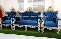 Luxueux ensemble de canapé causeuse noir pour grands mariages Royaume-Uni Grand mariage étapes teck meubles de canapé en bois Chaise en cuir véritable