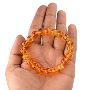 Pulsera de Cuentas Redondas de Citrino Natural de 10 mm para la Riqueza, la Prosperidad, el Éxito y la Positividad - Joyería de Piedras Preciosas Cargadas con Reiki - Product Image 2