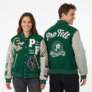 Chaqueta Universitaria de Béisbol con Parches de Chenilla Bordados Personalizados de Último Diseño 2026, Chaqueta Universitaria de Lana para Hombre - Product Image 4