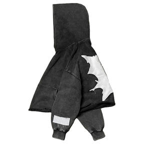 Sweats à capuche unisexes délavés à l'acide avec logo personnalisé fabricants de tissu lourd découpé et cousu - Product Image 3