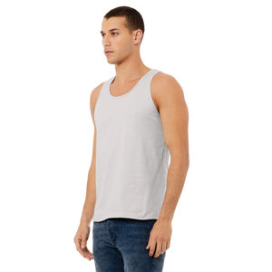 Side Seamed Retail Fit 100% Airlume Combed and Ring Spun Cotton 32 Single 4.2 oz Silver Unisex Jersey Tank - Product Image 2