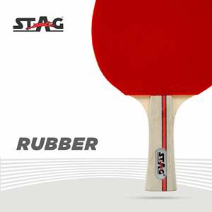 Raquette de tennis de table professionnelle Stag Iconic Ninja Power, 5 plis de bois, caoutchouc à picots longs, fibre de carbone, 158x152mm, rapide - Product Image 4