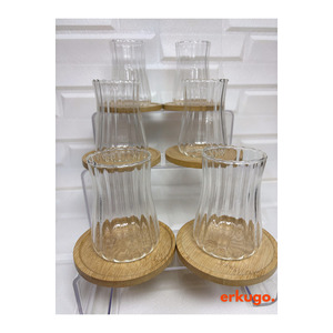 Ensemble de 6 verres à thé modernes en borosilicate, 225 ml, design résistant à la chaleur - Product Image 3