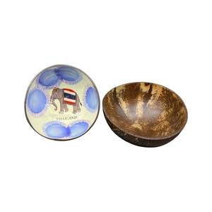 Ensemble de bols en coquille de noix de coco modernes faits à la main, ornement antique naturel laqué de haute qualité, décor de fête de stockage de nourriture écologique - Product Image 2