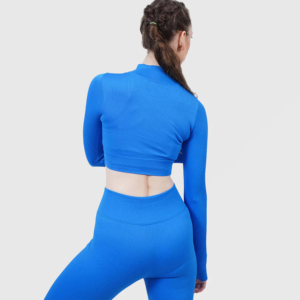 Ensemble de yoga respirant à manches longues de haute qualité pour femmes avant impression personnalisée vêtements de sport grande taille XXL taille élastique ensemble de 2 pièces - Product Image 6
