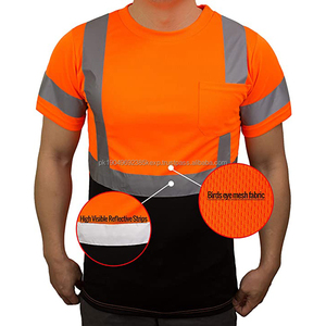 Camiseta de Alta Visibilidad de Manga Corta con Franjas Reflectantes de Seguridad para Hombre, Calidad Premium, Venta al por Mayor, Logotipo Personalizado OEM - Product Image 3