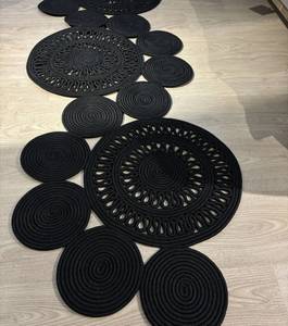 Artículo caliente 2025, venta al por mayor, posavasos de Material Natural personalizado, Vietnam, bohemio, hecho a mano, jacinto de agua redondo, manteles individuales de decoración de mesa tejida - Product Image 1