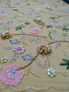 ผ้าลูกไม้ตาข่ายปักเลื่อม 3 มิติ แบบถักลายแจ็คการ์ด สำหรับชุดเด็กผู้หญิง - Product Image 4