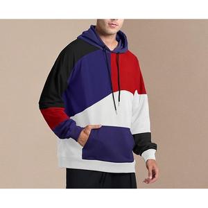 Nuevo diseño de 100% algodón de manga larga hombro inclinado cuello redondo estampado cómodo de talla grande Sudadera con capucha para hombre - Product Image 5
