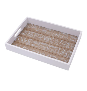 Plateau de service en bois de noyer de taille personnalisée en gros avec motif en bambou poignée nouveau look pour un usage domestique pour les occasions alimentaires - Product Image 1