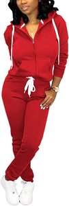 Chándal informal con capucha para mujer, chaqueta con cremallera completa, conjunto de chaquetas y pantalones, chándal personalizado de 2 piezas - Product Image 6