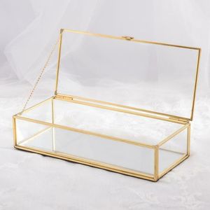 Boîte de défilement en verre métallique intemporelle et élégante avec des détails de défilement classiques pour un rangement sophistiqué et un attrait décoratif - Product Image 2