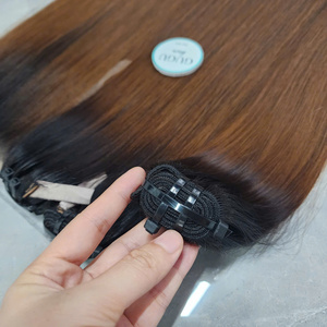 Ombre Color hueso recto doble dibujado virgen vietnamita paquetes de cabello humano con cierre paquetes de cabello virgen con cierre - Product Image 2