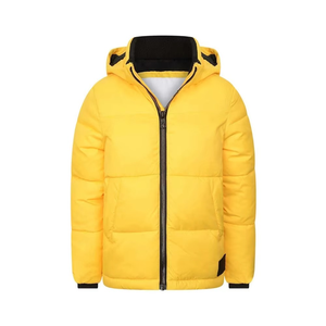 Custom Solid <b>Pattern</b> Canvas Stand Hooded Puffer Bomber <b>Jacket</b> Men Plus Size Winter Waterproof Breathable Eco-Friendly Front - Product Image 1