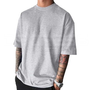 2025 nouvelle Collection hommes surdimensionné demi manches T-Shirts confortable coton et fibre de bambou col rond T-Shirt pour adultes - Product Image 1