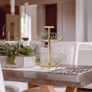 Bán Đĩa kim loại hai tầng làm cho các món ăn nhỏ trông phong phú và được trình bày đẹp mắt mà không cần nỗ lực thêm - Product Image 6