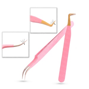 Pinzas de Acero Inoxidable para Extensión de Pestañas, Disponibles en Todos los Colores, Producto de Belleza, con Punta de Fibra y Logotipo Grabado - Product Image 3