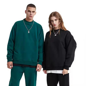 Unisex Heavy 100% Cotton Knitted Fleece Sweatshirt Custom Print Logo Winter Oversized Crewneck <b>Pullover</b> <b>Men</b> Solid 200 Grams - Product Image 1