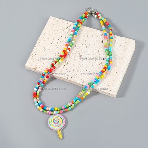 Collier de perles en résine pour femmes, fait à la main, tour de cou irrégulier blanc pour mariage, cadeaux chrétiens - Product Image 5