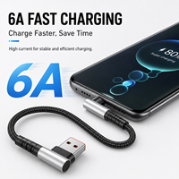 Câble USB-C tressé ultra-court 0,3 m à chargement rapide avec conducteur en cuivre pur pour transfert de données et téléphones mobiles, personnalisable avec logo