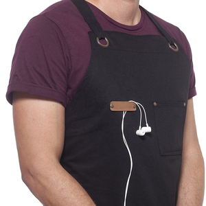 Tablier de travail personnalisé en toile de coton pour chef cuisinier BBQ outil de cuisine imperméable avec design de poche style décontracté - Product Image 3