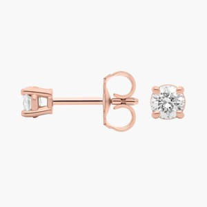 14K Solid Gold H-I I1 Round Lab Grown Diamond Prong <b>Stud</b> <b>Earrings</b> 0.20 Ct Total Push Back Prong Setting <b>Fine</b> Jewelry - Product Image 6