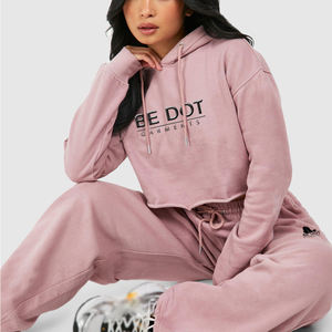 Chándales personalizados de lavado ácido para mujer, 100% de algodón, de talla grande, chándales personalizados con estampado en relieve para mujer - Product Image 6