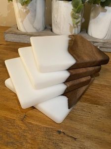 Ensemble de sous-verres en bois et résine époxy très demandé, sous-verres en bois et résine, tapis et coussinets à café de Quality Enterprises - Product Image 3