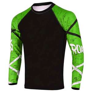 ชุดแรชการ์ดและกางเกงขาสั้นสำหรับออกกำลังกายแบบกำหนดเอง  แบบซับลิเมชั่น  สำหรับมวยไทย  ชุดศิลปะการต่อสู้  ชุดยิม BJJ  ผ้าเนื้อยืด - Product Image 5