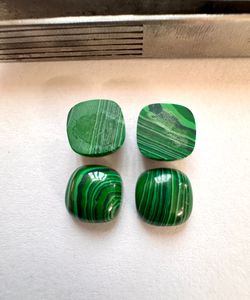 มาลาไคต์ธรรมชาติทรงคุชชั่น 10 มม. ทรงคาโบชอง เรียบ สีเขียวมีดำ หินพลอยหลวมสำหรับทำเครื่องประดับ - Product Image 4