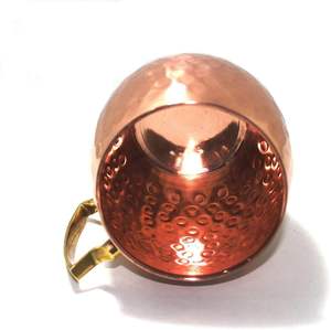 Koi vente en gros fabricant gingembre bière martelé pur cuivre tasse Moscou Mule tasse avec poignée en laiton Logo personnalisé imprime - Product Image 4