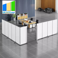 Paravent pliable EBUNGE personnalisé en MDF et aluminium de 32 mm avec roulettes pour restaurant, bureau, école, hôpital, salle de sport - Design moderne