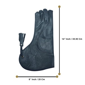 100% Gants de fauconnerie en cuir de vachette Accessoires de chasse personnalisés avec logo de broderie d'aigle et conception de piège à animaux Hawk - Product Image 4