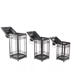 Bougeoirs et lanternes en métal noir à dessus ouvert de style européen pour la décoration de la maison, mariage, noël - Product Image 4