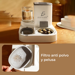 Distributeur automatique 2-en-1 en acier inoxydable pour animaux de compagnie, 4L, portable, pour eau et nourriture, avec source de charge, gamelles et mangeoires pour chiens - Product Image 3