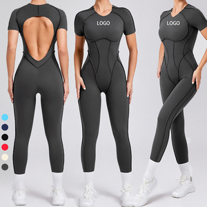 Mono deportivo transpirable con cremallera frontal para mujer, mono deportivo para Yoga con diseño de corte tridimensional - Product Image 3