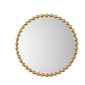 <b>Gold</b> Square Art Deco Wall <b>Mirror</b> Large Beaded Frame Modern Glam Wedding Accent Decor for Living Room Entryway - Product Image 3